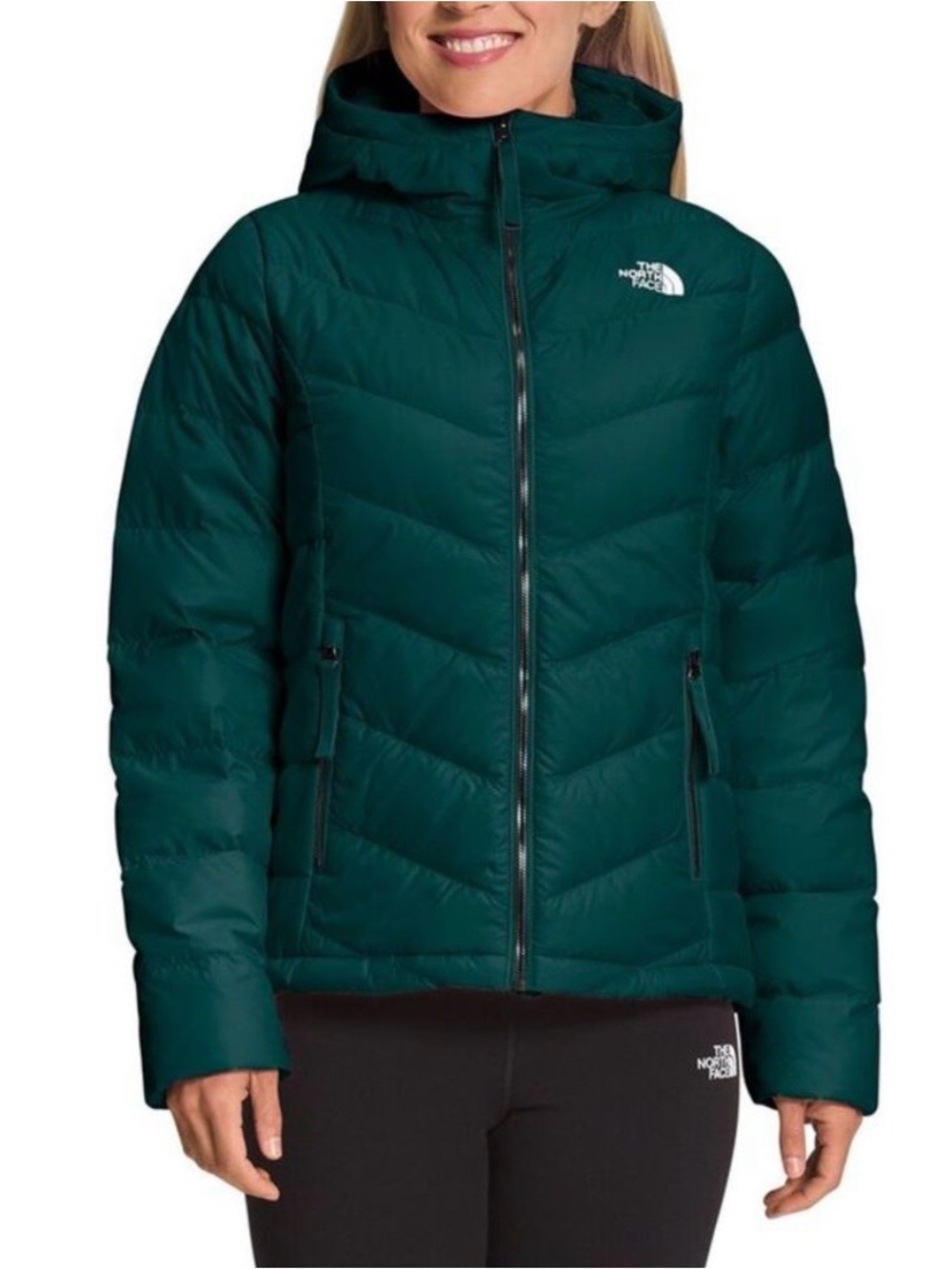 The North Face Women's Roxborough Luxe Hooded jacket green 500 fill Sherpa small